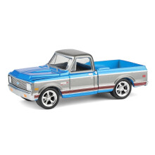 Greenlight 1/64 1972 Chevy C10 Cheyenne Pickup Truck, Blauw/Grijs, Hobby Exclusief 30567