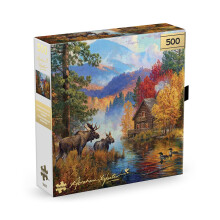 Buffalo Games - Puzzle Jigsaw 500 Pièces - Adirondack Lake - Abraham Hunter - Puzzle Cadeau Premium