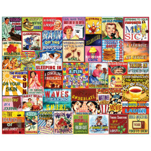 White Mountain 1000 Piece Jigsaw Puzzle Funny Collage Puzzles with Large Pieces Gift for Adults and Family 24"x30" - Simple Pleasures