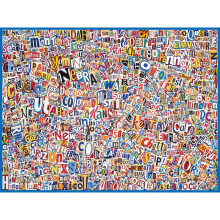 White Mountain 500 Piece Jigsaw Puzzle Travel Collage Puzzle with Large Pieces Gift for Adults and Family 18” x 24” - USA World Map