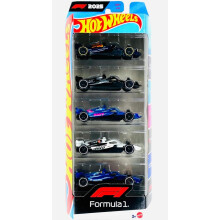 Hot Wheels Fórmula Uno F1 2025 - Paquete de 5 [Oracle RB Racing, Petronas, Alpine, M. Gram, Williams] 1:64