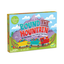 Peaceable Kingdom Round The Mountain Cooperative Board Game for Kids - Color Matching Train Game with Wooden Pieces, No Reading Required, Ages 3+, 2-4