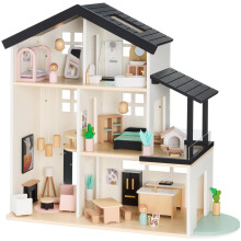 Best Choice Products Pretend Play Wooden Doll House with 40 Interactive Accessories, 3-Story Modern Toy Dollhouse Playset with 6 Rooms for Kids - Whit