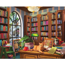White Mountain 1000 Piece Jigsaw Puzzle Fun Book Puzzles with Large Pieces Gift for Adults and Family 24"x30" - Public Library