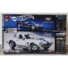 Mattel Brick Shop Bausatz, Cadillac GTP Hypercar und Corvette Grand Sport, 1154 Teile, 10+, Rennwagen Kollektion mit 2 Metall-Modellen