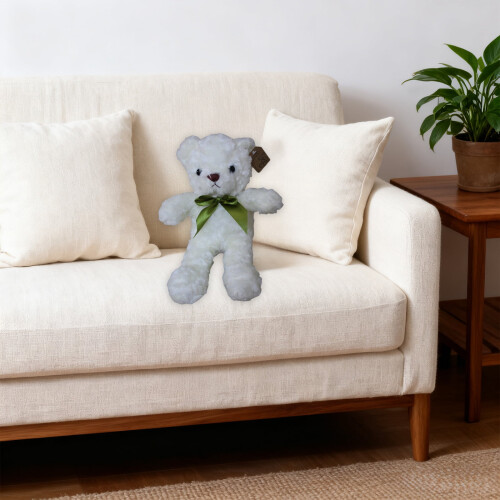 Plüschbär mit Schleife, weiß, 30 cm 2