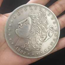 blue-ther Jumbo Kupfer Morgan Dollar (7cm) Magische Tricks Münze Gag Klassische Zauberer Spielzeug (Silber)