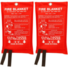 Aksipo Fire Blanket Fiberglass Fire Emergency Suppression Flame Retardant blanket -2 Pack (39.3X 39.3 inch)