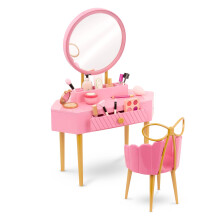 Our Generation - Roze Make-uptafel en Stoel Set - 18" Pop Accessoires