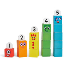 hand2mind Numberblocks Eén tot Vijf Houten Blokken, Bouwblokken voor Peuters 2-4 Jaar