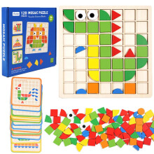 120 Stuks Houten Puzzelspel voor Ouderen, Geometrische Vorm Speelgoed voor Dementiepatiënten