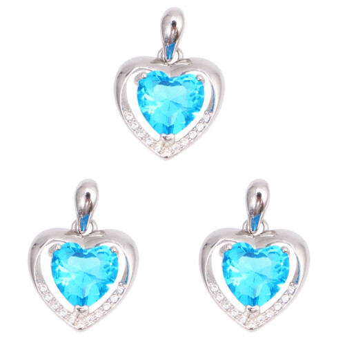 3St Blauwe Halskettinghanger Creatief Design Voor Dames