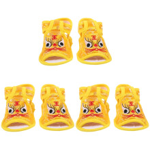 3Pairs Yellow Satin Infant Walking Shoes Breathable Kids Indoor Shoes