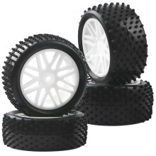 HIRCQOO 16-Speichen OD 86mm/3.38'' 16-Speichen 12mm Hex Hub Radfelgen & Gummireifen für Redcat Tornado HPI HSP Kyosho Losi 1/10