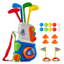 PJG Barn Golf Set, Plastiska Barn Golfklubbor 1-5 År med 4 Klubbor och 10 Bollar, Inomhus och Utomhus