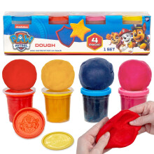 Pâte Paw Patrol, 4-Pack de Pâte Sensorielle, Contenants Resealables avec Couvercles à Impressions de Personnages