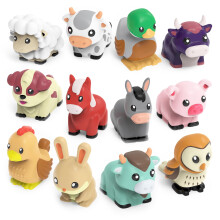Tub Works Barnyard Schimmelvrije Bad Toys, 12 Stuks | Afgesloten, Geen Gat Ontwerp Houdt Vocht Buiten | Zacht, Knijpbaar & Drijft