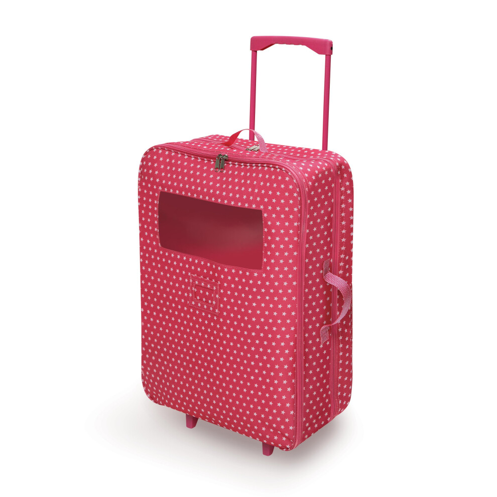 Photos - Doll Accessories Badger Basket Double Trolley Doll Carrier with Two Sleeping Bags and Pillows - Perfect for 18-Inch Dolls in Pink Star Design