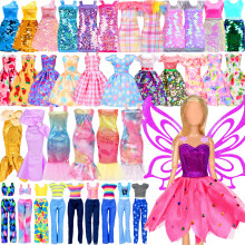 BYMORE 12-set Poppenkleding Kit, Inclusief Modejurken, Bloemjurken, Paillettenjurken, Avondjurken, Feestjurken met Vleugels, Tops en Pa