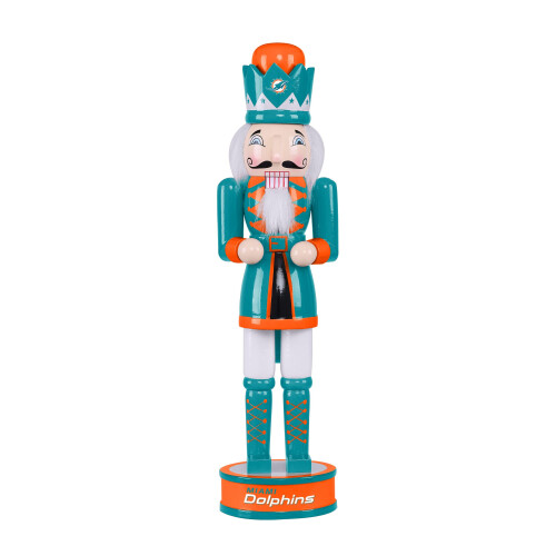 FOCO NFL Miami Dolphins Team Logo 14" Holiday NutcrackerTeam Logo 14" Holiday Nutcracker, Version 2, One Size