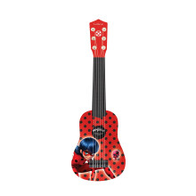 Lexibook Miraculous Ladybug, Mijn Eerste Gitaar voor Kinderen, 6 Nylon Snaren, 21 Inch, Gids Inclusief, Rood/Zwart, K200MI