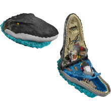 Jurassic World Mattel Jurassic World Rebirth Deluxe Mosasaurus Playset with 7 Interactive Features, 7 Sound Effects & 6 Micro Figures, Folds Up to Car