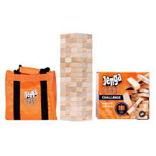 Jenga Giant Challenge - Limitierte Edition, Stacking-Spiel mit Turniertabelle & Tragetasche, für Kinder & Erwachsene