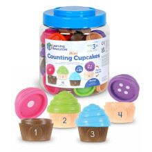 Learning Resources Mini Counting Cupcakes - Birthday Cake, Sensory Toys, Montessori Preschool Activities, Kitchen Play Food Sets for Kids, Fine Motor