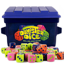 Big Discoveries Dumpster Dice - Schnelles Familienspiel für 4 Spieler mit 80 Würfeln und Aufklebern