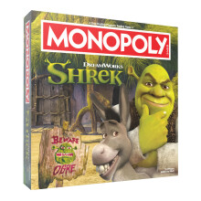 MONOPOLY: Shrek Edition Board Game, Buy, Sell & Trade, Iconic Fairy Tale Characters like Shrek, Donkey, Puss n Boots & More, Classic Family Game for A