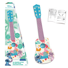 Lexibook, Disney Stitch, Mijn Eerste Gitaar voor Kinderen, 6 Nylon Snaren, 53 cm / 21'', Gids Inclusief, Blauw, K200D