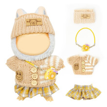 Kleding voor Lububu 17cm Poppen (Geen Pop) Outfit met Accessoires Set Schattige Stijlvolle Paars