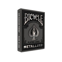 Bicycle Schwarz und Silber Metalluxe Spielkarten - Premium Foil Metalluxe Deck - Klassische Pokergröße, Sammlerstück