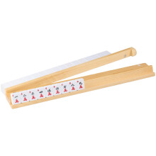 MUTEX Amerikaanse Natuurlijke Houten Mahjong Racks met Pushers, 4 Stuks Set