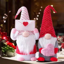 Vintend 2er Set Valentinstag Gnome Deko, Handgemachte Valentinsgnome Mr & Mrs Schwedische Tomte Plüsch