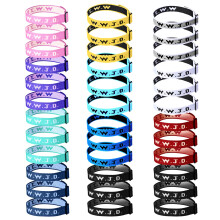 MATEPLUS 36PCS WWJD Armbänder, Verstellbare Was würde Jesus tun Armbänder, Inspirierende Christliche Handgelenkbänder