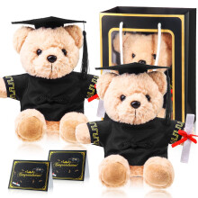 ZJoey 2 Sets Bear met Afstudeerhoed Toys Class of 2025 Afstudeer Plush Teddy Beer Dier met Hoed en Gown