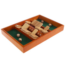Shut The Box Game - Classic 9 Number Wooden Set with Dice Included - Old Fashioned, 2 Player Strategy Game for Adults and Children by Hey! Play!