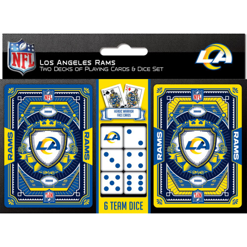 Masterpieces Los Angeles Rams NFL 2-Pack Spielkarten & Würfel Set