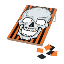 Fun Express Gioco di Lancio del Sacchetto di Fagioli di Halloween - Grande Tavola Design Skull in Legno con 6 Sacchetti