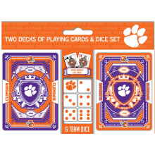 Masterpieces offiziell lizenzierte NCAA Clemson Tigers 2-Pack Spielkarten & Würfelset für Erwachsene