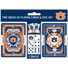 Masterpieces Auburn Tigers NCAA 2-Pack Spielkarten & Würfelset - Hochwertig, lehrreich, Spaß für Familien