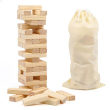 Canuan 54PCS Klassisches Blockstapelspiel Holzspielzeuge für Kinder und Familien