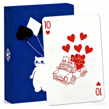 YOCEAN 2 Decks Katzen Spielkarten, 54 verschiedene Muster, Katzen Poker Karten, 3,5 4,5 Zoll (Blau)