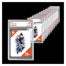 12 étuis de cartes graduées - Support en acrylique résistant aux UV pour TCG, avec position d'étiquette, pour collectionneurs