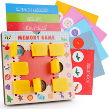 TINYLENS Kinderen Geheugen Matchspel met Flip Bord & 10 Dubbelzijdige Kaarten, Educatieve Spellen voor Peuters 3-5