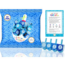 Dreidel Company Handbemalte Holz-Dreidel in Pastell Blau & Weiß, 10er-Pack