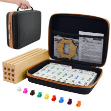 Set di Domino Messicano con Numeri e 4 Supporti, 91 Tessere in Valigetta