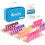 Gioco Rummy Cube Rosa per 6 Giocatori con 6 Supporti in Legno e 160 Tessere in Acrilico 1