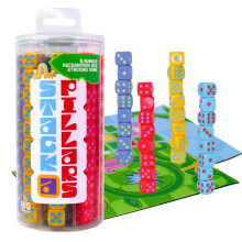 Stack-a-Pillars - Würfelstapelspiel für 2-4 Spieler | 15-minütige Strategie mit Würfelset und doppelseitiger Matte